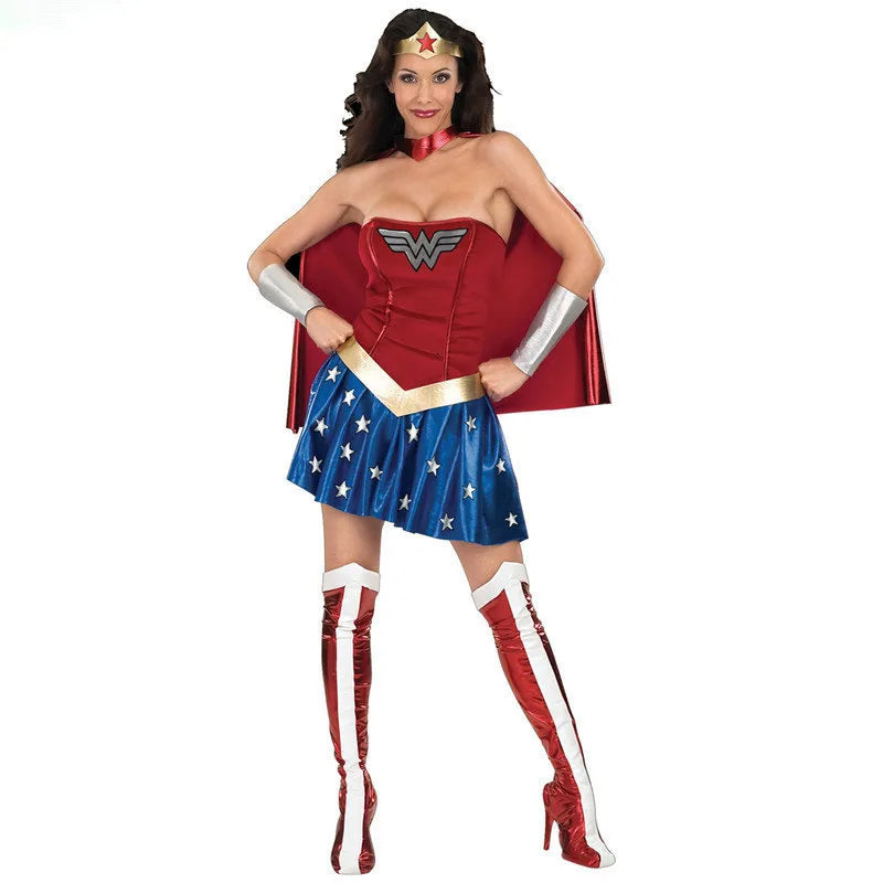 Hot female superhero wonder women cosplay Halloween costumes super girl diancosplay bodysuit outfit halloween costume dress