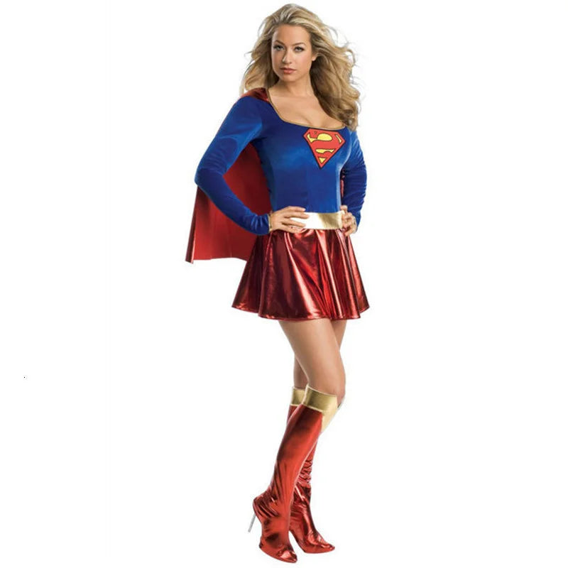 New sexy adult costume super girl costume super hero woman cosplay female costume girls cosplay dress dress party