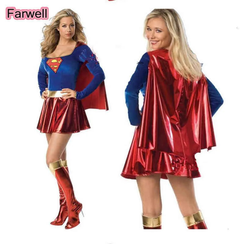 New sexy adult costume super girl costume super hero woman cosplay female costume girls cosplay dress dress party