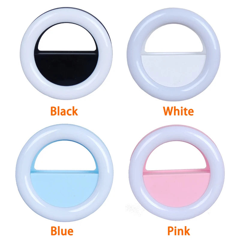 LED Selfie Ring Light For Mobile Phone Lens Portable RGB Colorful Flash Lamp Lights For YouTube Cellphone Live Fill Lighting