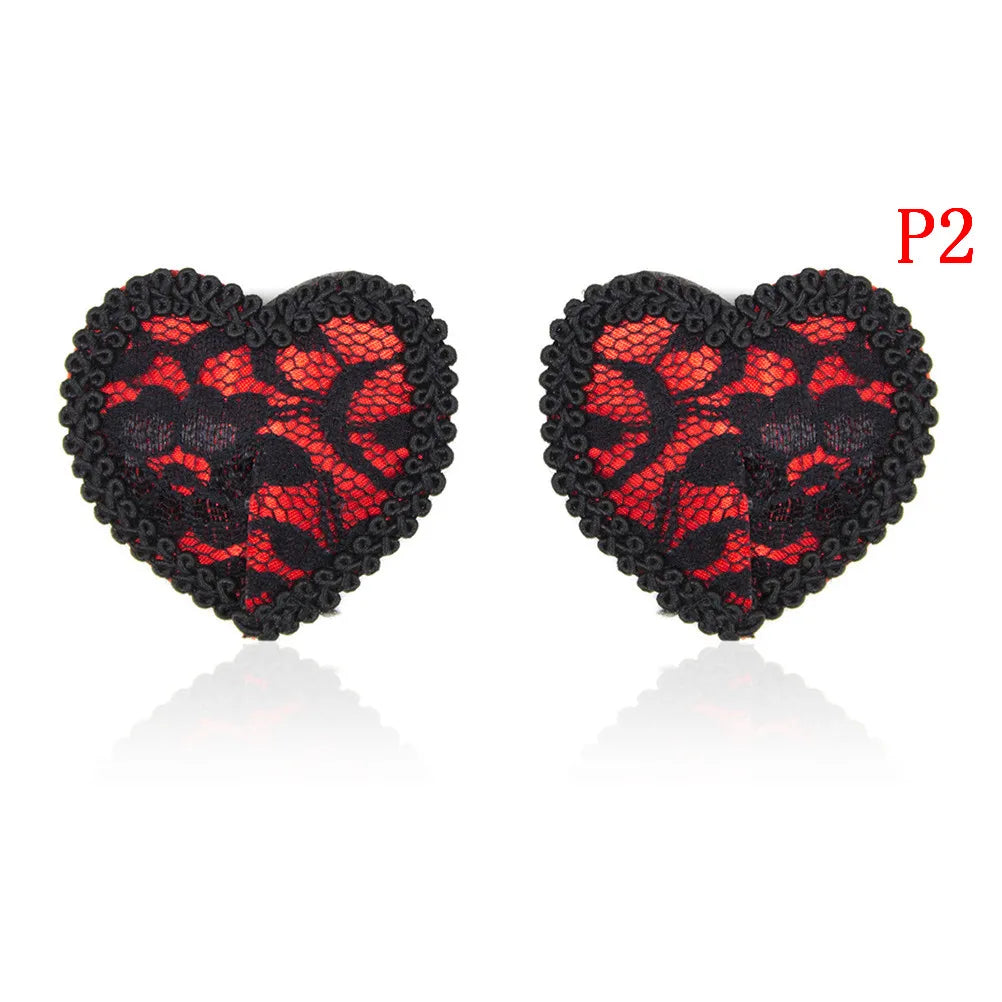 sex product chest stickers sexy sequin nipple covers with tassels heart Round Lace shape nipple stickers pasties wholesale