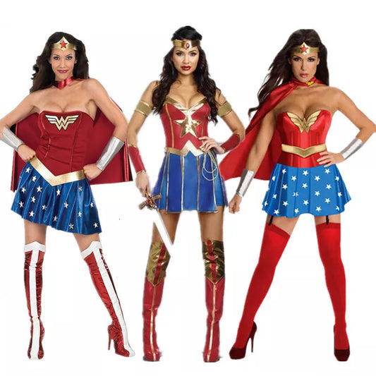 Hot female superhero wonder women cosplay Halloween costumes super girl diancosplay bodysuit outfit halloween costume dress