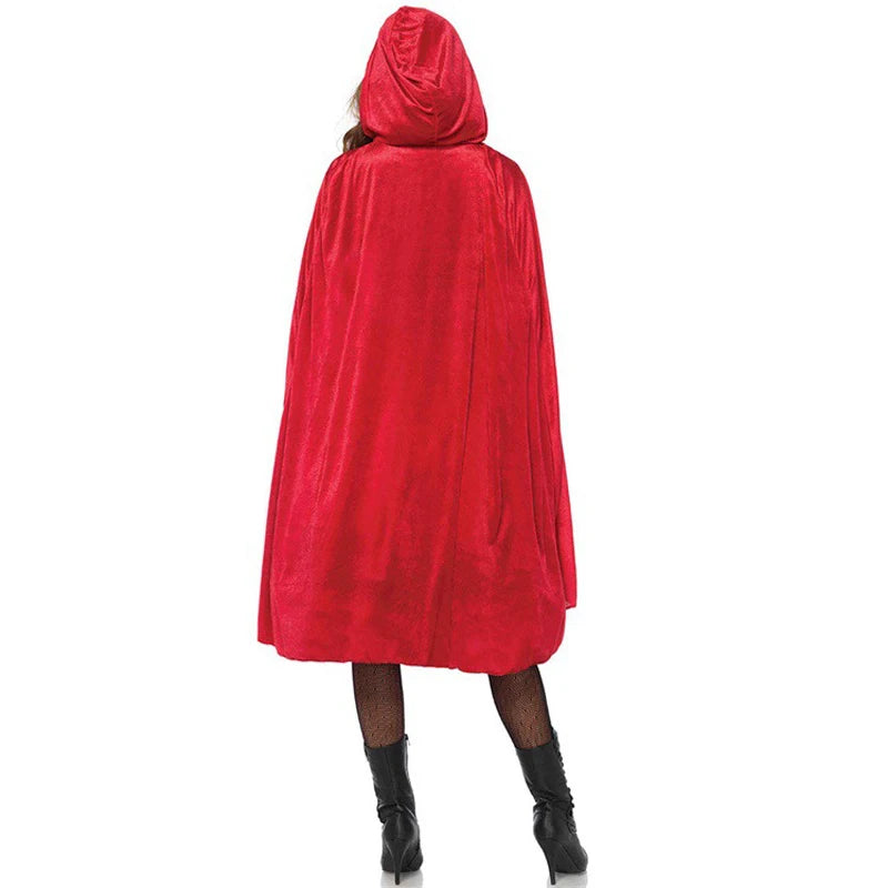 Little Red Riding Hood Costume Adult Cosplay Dress Fancy Party Nightclub Queen Halloween Fantasia Carnival Fairy Cosplay Costume