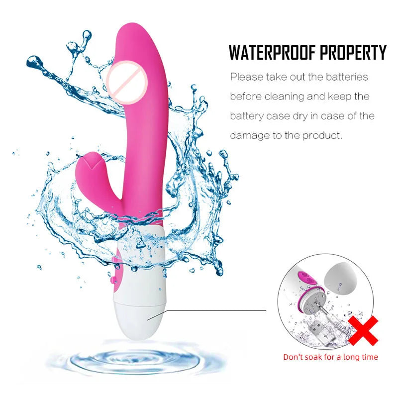 G Spot Dildo Rabbit Vibrator for Women Dual Vibration Silicone Waterproof Female Vagina Clitoris Anal Massager  Sex Toys Shop