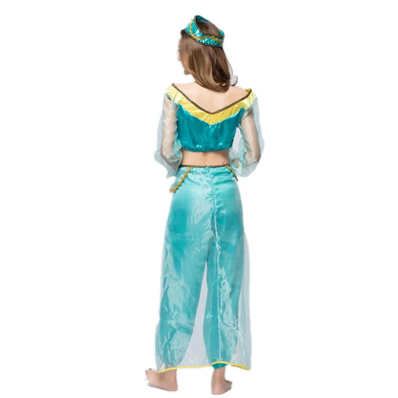 Princess Aladdin Jasmine role play  Halloween Costume Adult Female Sexy  Belly dance stage performance  Cheerleading costume