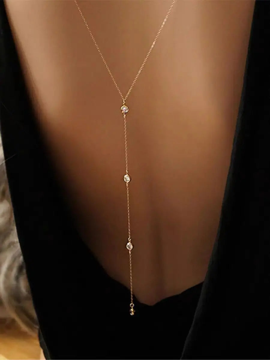 Dual Function Body jewelry Simple pearl necklace back chain For Wedding Fashion body jewerllery chains Women necklace  D1111