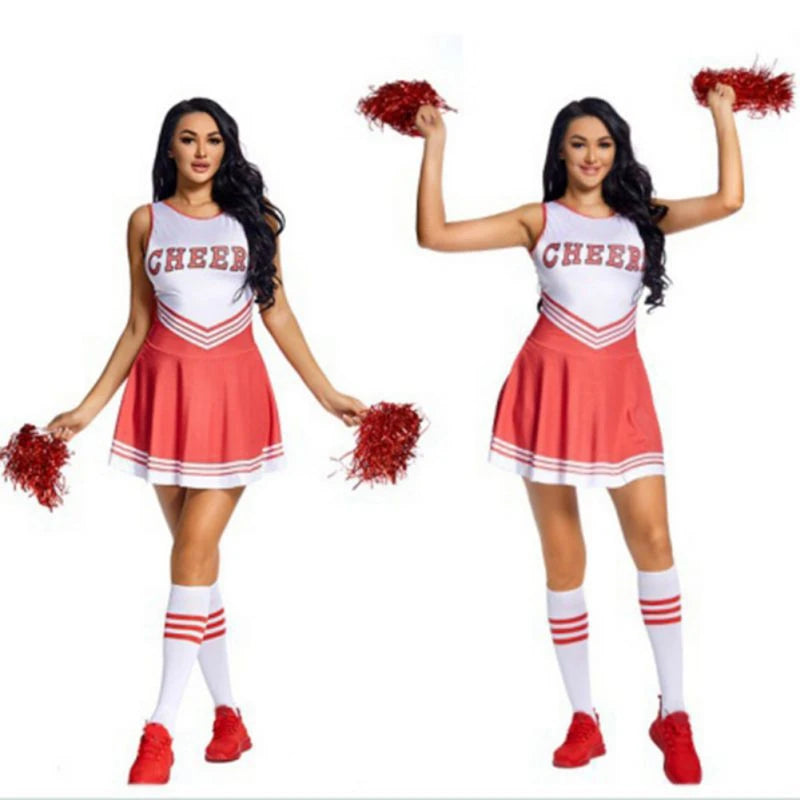 Ladies Cheerleader Costume School Outfits Fancy Skirts Cheer Leader Uniforms Women Uniforms