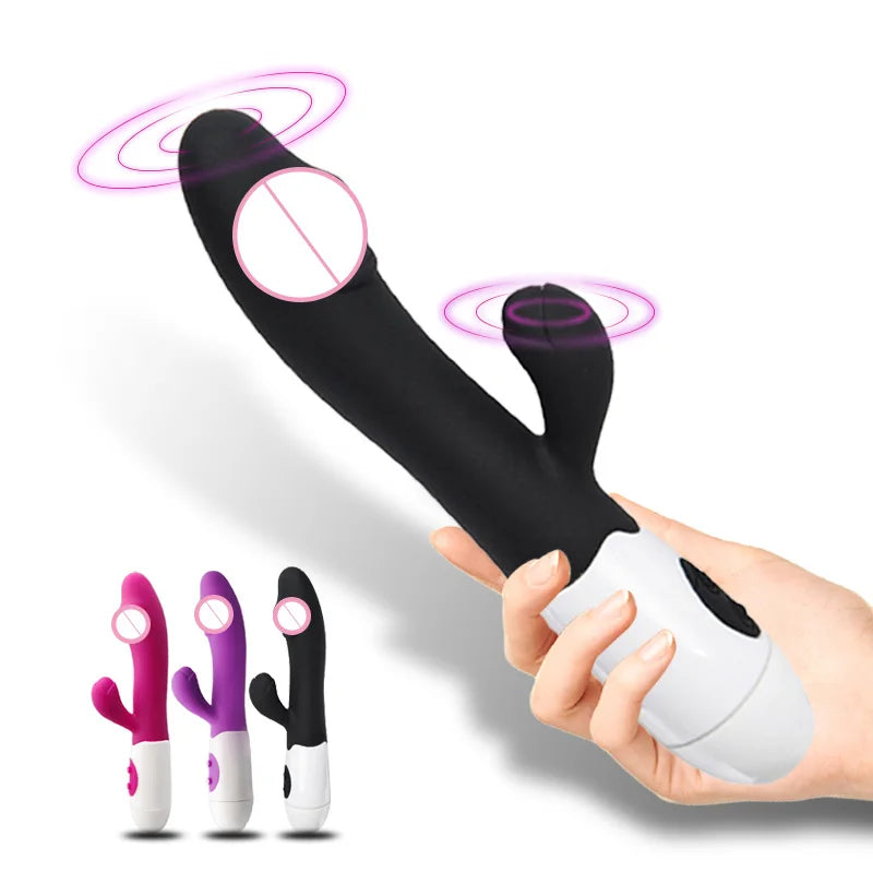 G Spot Dildo Rabbit Vibrator for Women Dual Vibration Silicone Waterproof Female Vagina Clitoris Anal Massager  Sex Toys Shop