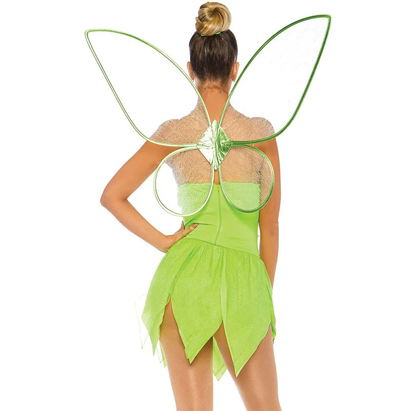 3Colors Elf Cosplay Halloween Costumes For Woman Adults Fairy Wings Fancy Ball Role Play Party Performance Show Princess