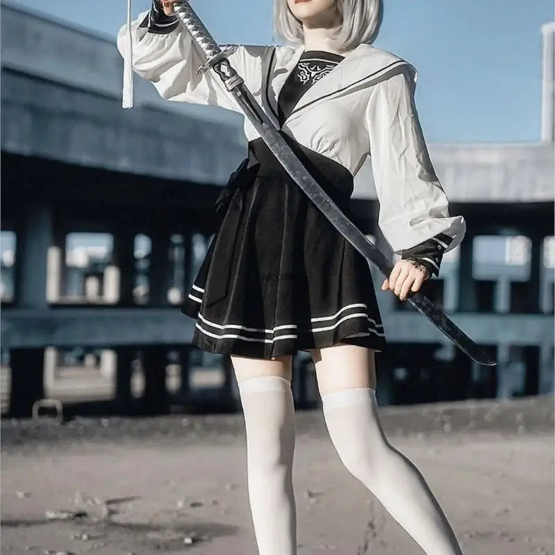 Nier Automata Cosplay Costume Yorha 2B Sailor suit Sexy Outfit Games Suit Women Role Play Girls Halloween Party Fancy Dress