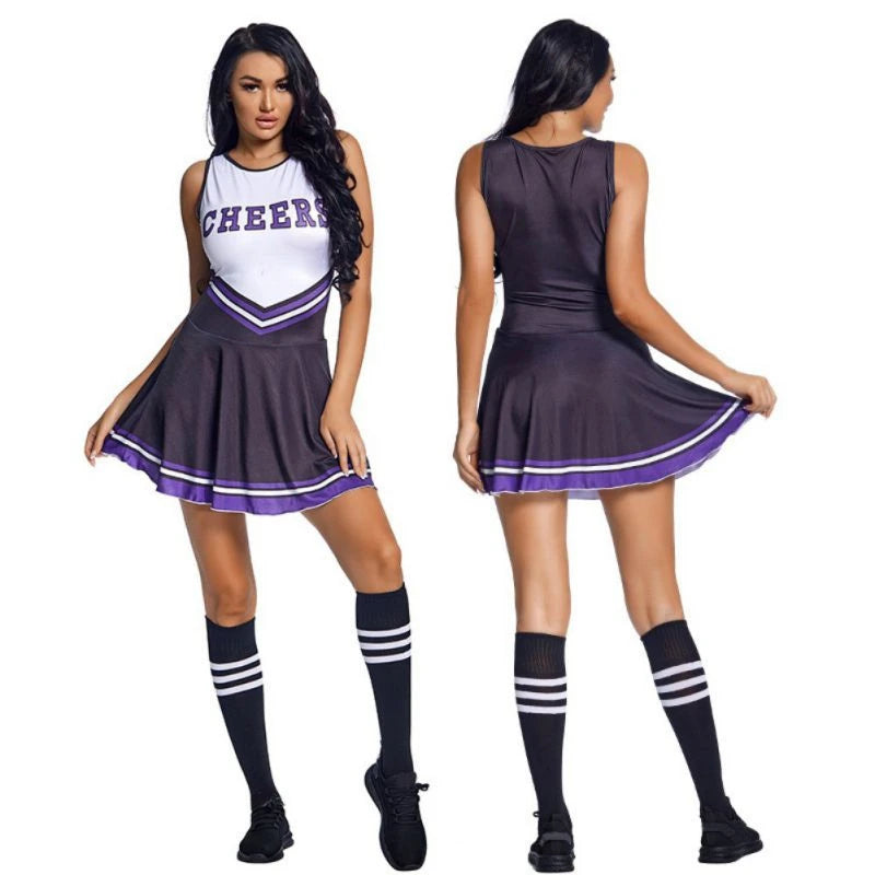 Ladies Cheerleader Costume School Outfits Fancy Skirts Cheer Leader Uniforms Women Uniforms