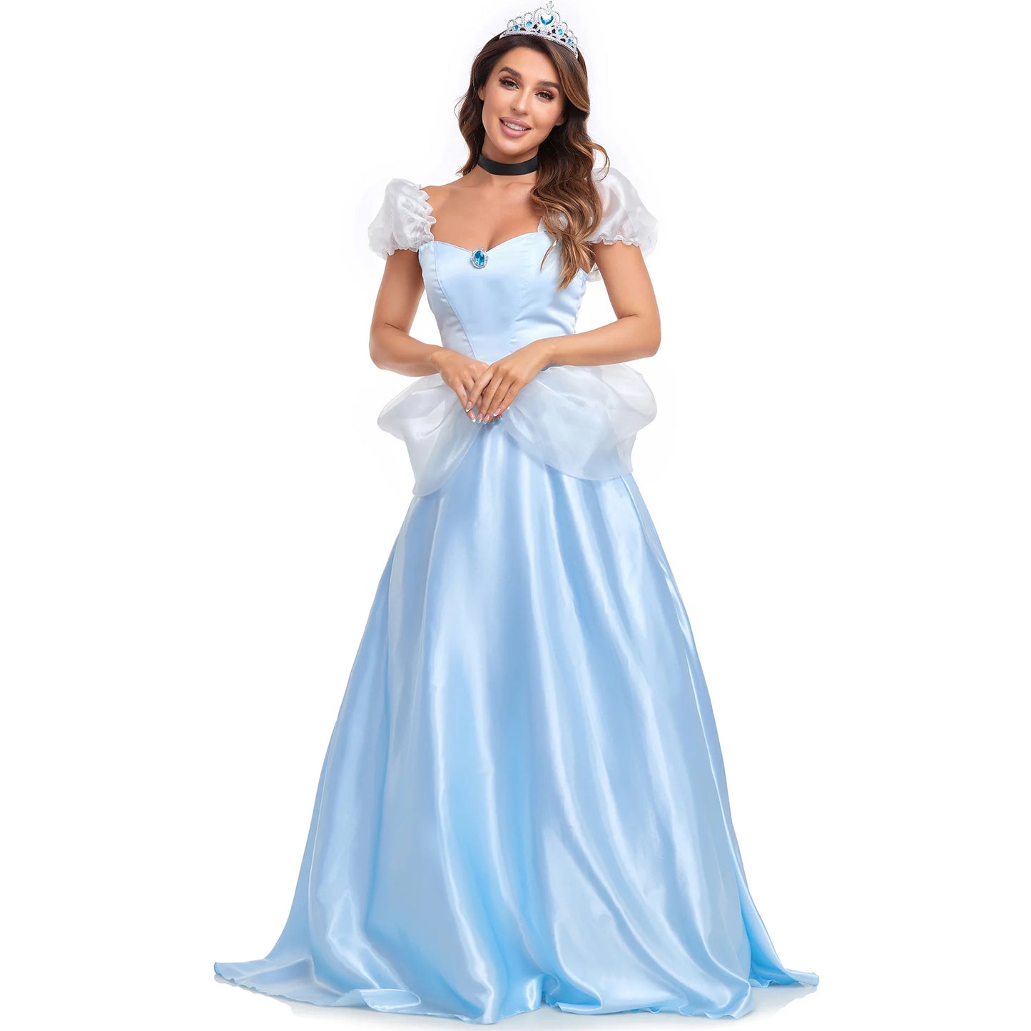 Halloween Women Princess Cinderella Costume Fairy Tales Sexy Goddess Princess Cosplay Long Dress Hen Party Fancy Dress