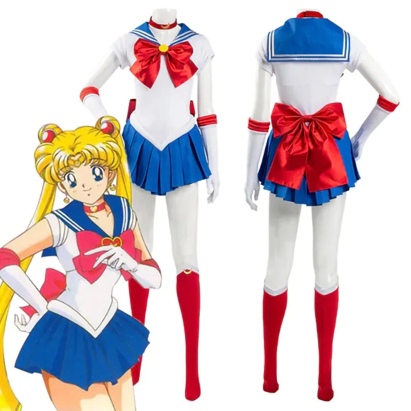 Anime Sailor Moon Cosplay Costume Tsukino Usagi Uniform Dress Outfits Cosplay for Women Kids Halloween Carnivl Party Girl